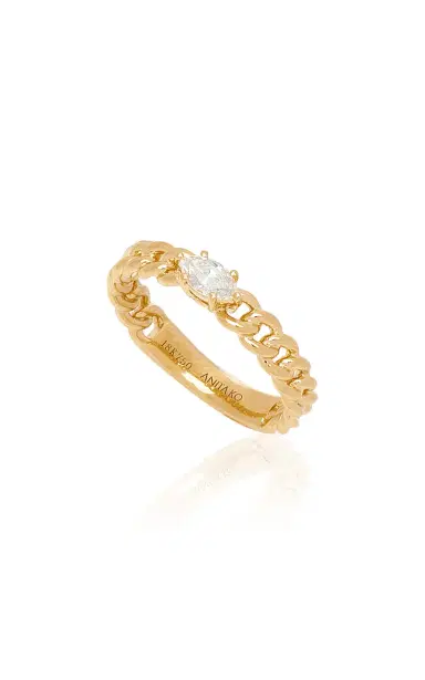 Anita Ko 18K Yellow Gold Diamond Chain Link Ring 2 | Thumbnail 3