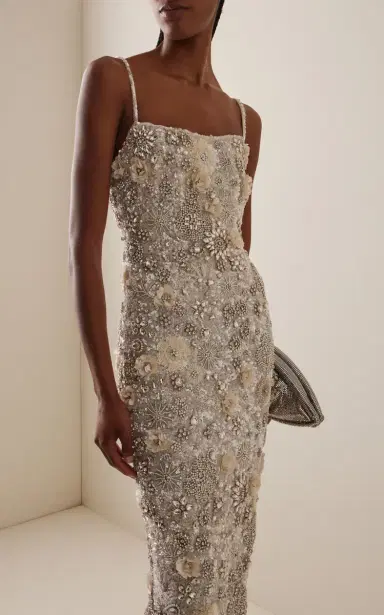 Rachel Gilbert Francesca Floral Crystal-Embellished Tulle Midi Dress | Thumbnail 14 Rachel Gilbert Francesca Floral Crystal-Embellished Tulle Midi Dress | Thumbnail 14