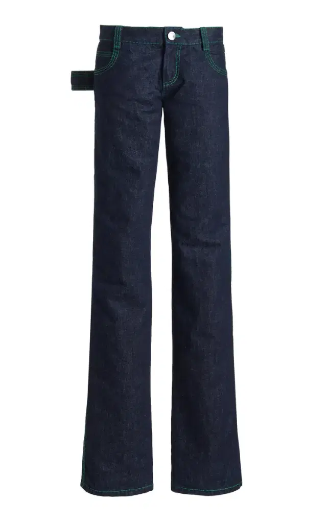 Embroidered Rigid Low-Rise Flared-Leg Jeans