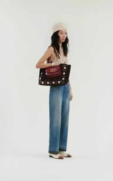 Valentino Garavani Studded Suede Tote Bag | Thumbnail 2 Valentino Garavani Studded Suede Tote Bag | Thumbnail 2