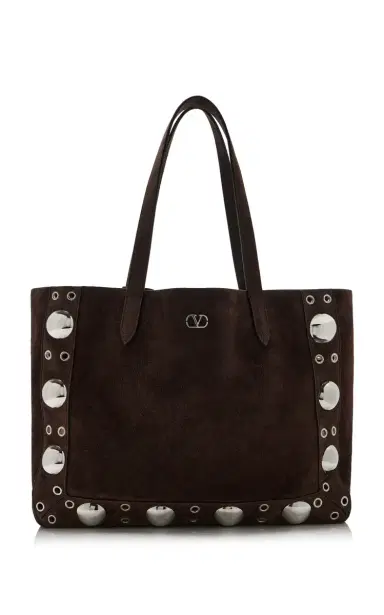 Valentino Garavani Studded Suede Tote Bag | Thumbnail 8 Valentino Garavani Studded Suede Tote Bag | Thumbnail 8