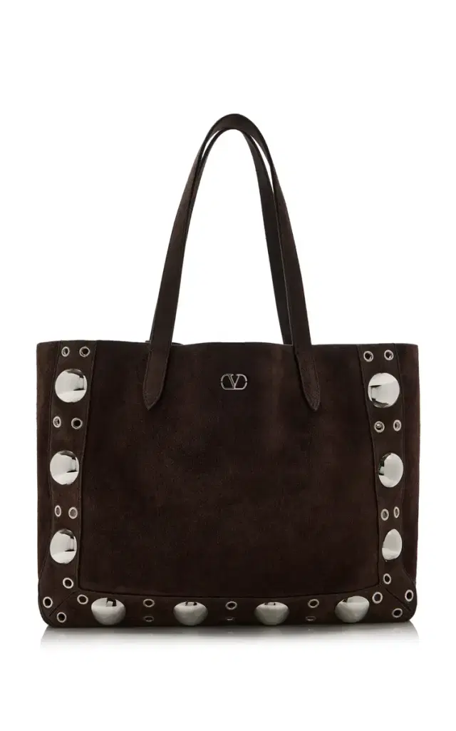 Studded Suede Tote Bag