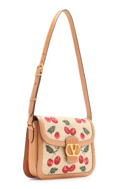 Valentino Garavani Cherry-Detailed Raffia-Leather Shoulder Bag | Thumbnail 3 Valentino Garavani Cherry-Detailed Raffia-Leather Shoulder Bag | Thumbnail 3