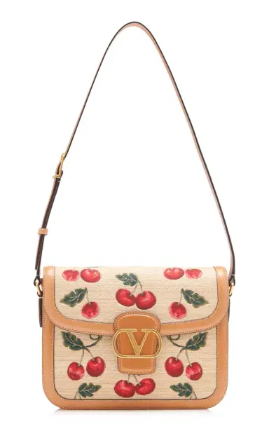 Valentino Garavani Cherry-Detailed Raffia-Leather Shoulder Bag | Thumbnail 6 Valentino Garavani Cherry-Detailed Raffia-Leather Shoulder Bag | Thumbnail 6