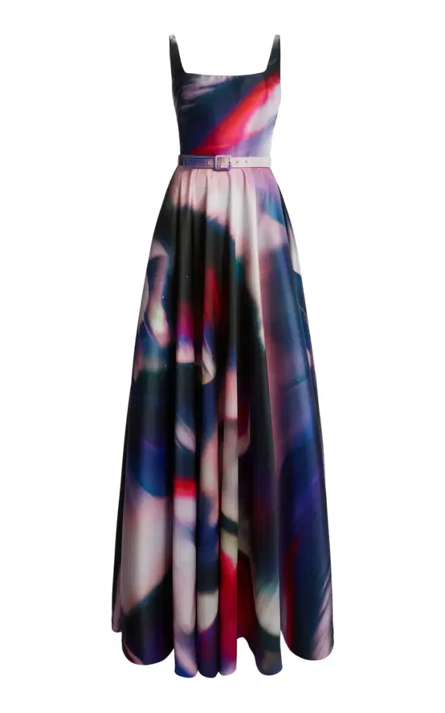 Zuhair Murad Aurora Printed Mikado Gown