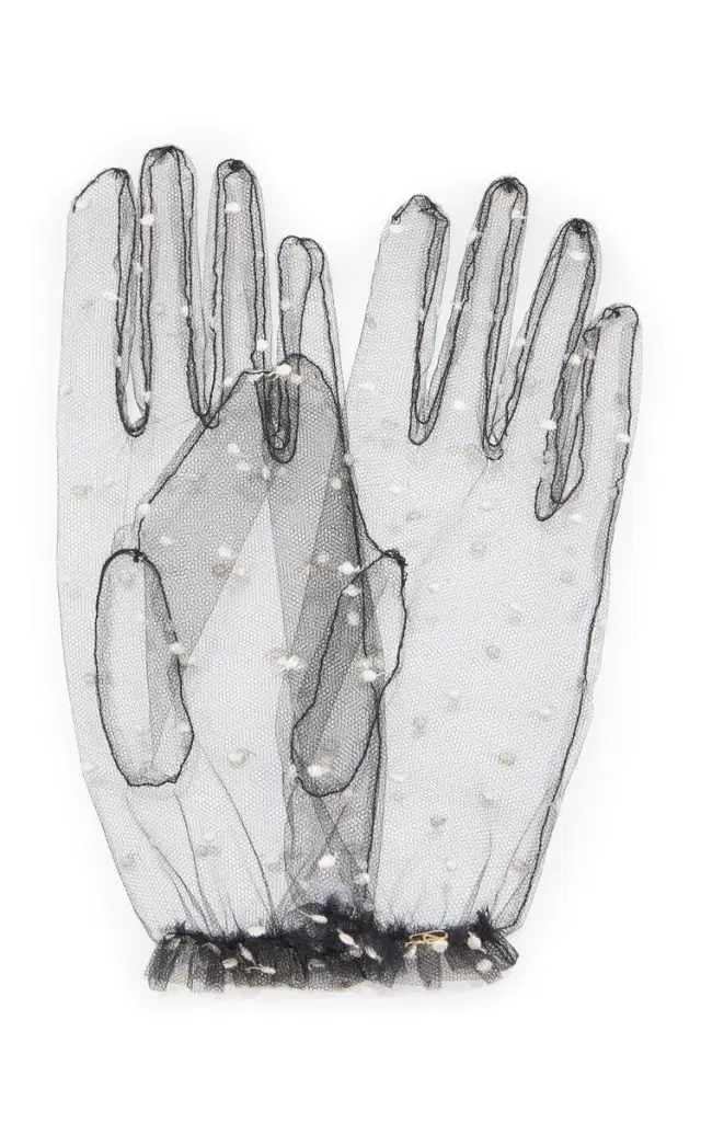 Valentino Garavani Ruched Lace Gloves