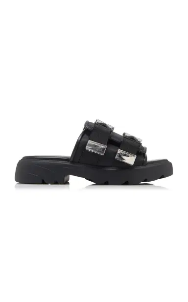 Bottega Veneta Flash Buckled Leather and Rubber Sandals | Thumbnail 8