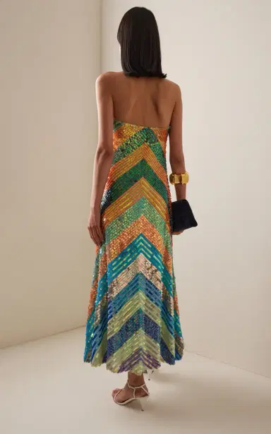 Christopher John Rogers Strapless Hand-Embellished Midi Dress | Thumbnail 4 Christopher John Rogers Strapless Hand-Embellished Midi Dress | Thumbnail 4