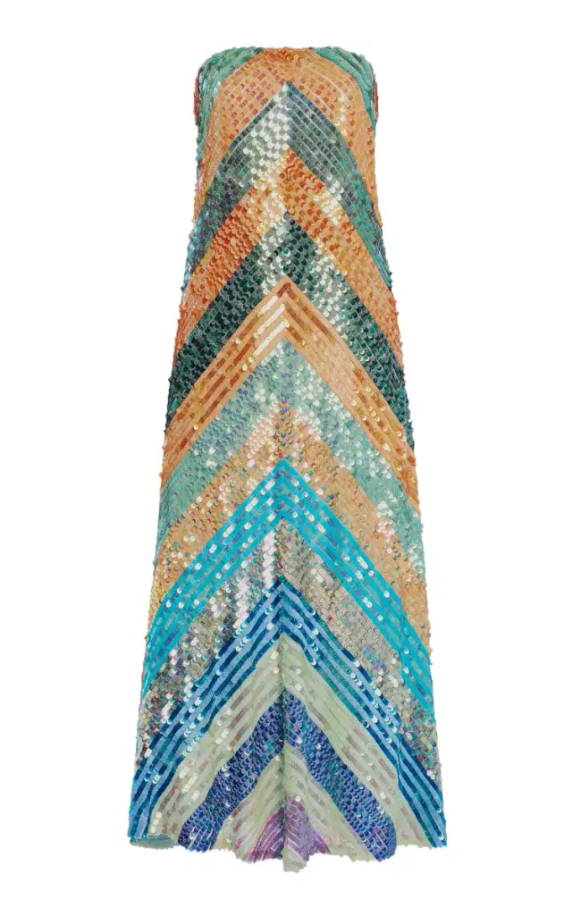 Strapless Hand-Embellished Midi Dress