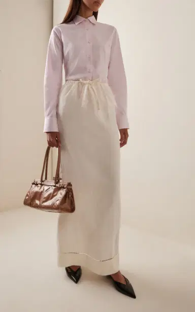 Prada Linen Maxi Drawstring Skirt | Thumbnail 2 Prada Linen Maxi Drawstring Skirt | Thumbnail 2