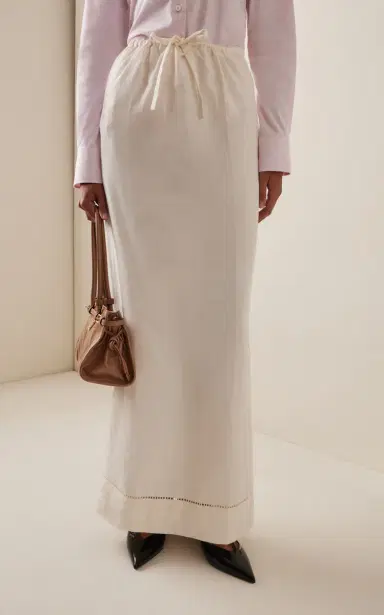Prada Linen Maxi Drawstring Skirt | Thumbnail 3 Prada Linen Maxi Drawstring Skirt | Thumbnail 3