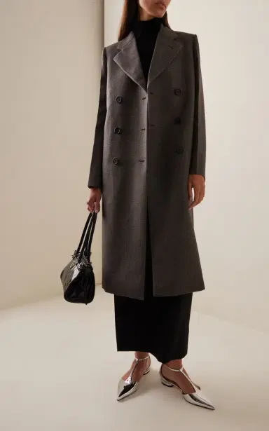 Prada Wool Mouliné Double-Breasted Coat | Thumbnail 2