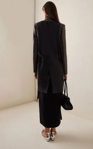 Prada Wool Mouliné Double-Breasted Coat | Thumbnail 4