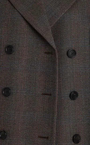 Prada Wool Mouliné Double-Breasted Coat | Thumbnail 5