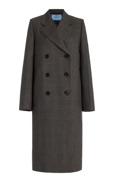 Prada Wool Mouliné Double-Breasted Coat | Thumbnail 6