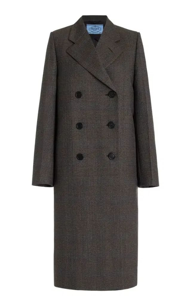 Prada Wool Mouliné Double-Breasted Coat