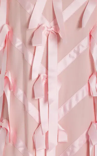 Prada Ribbon-Embroidered Satin Midi Dress | Thumbnail 5