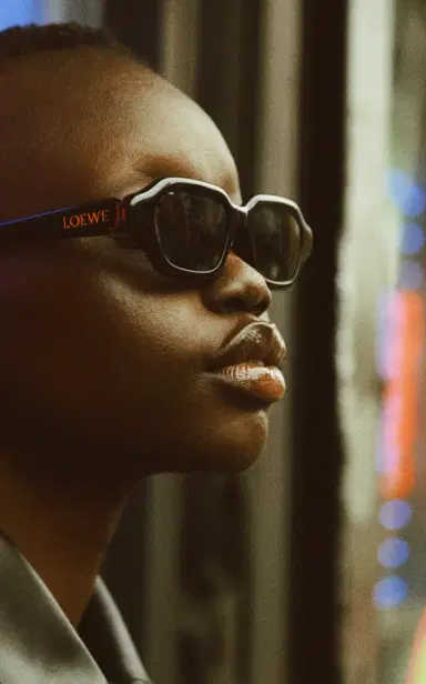 Loewe Slim Rectangle-Frame Acetate Sunglasses | Thumbnail 2