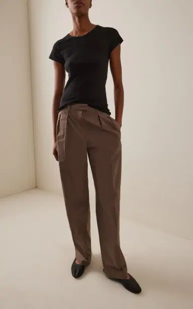 The Row Alfidis Pleated Cotton Straight-Leg Pants | Thumbnail 6 The Row Alfidis Pleated Cotton Straight-Leg Pants | Thumbnail 6