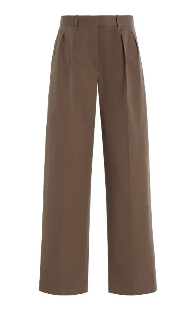 Alfidis Pleated Cotton Straight-Leg Pants