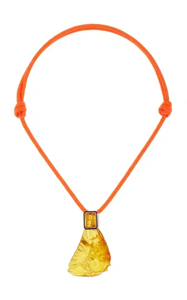 DEZSO BY SARA BELTRÁN Grande Carved Amber Fish Pendant With Citirine | Thumbnail 1