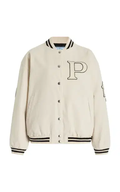 Prada Oversized Mohair-Wool Varsity Jacket | Thumbnail 1 Prada Oversized Mohair-Wool Varsity Jacket | Thumbnail 1