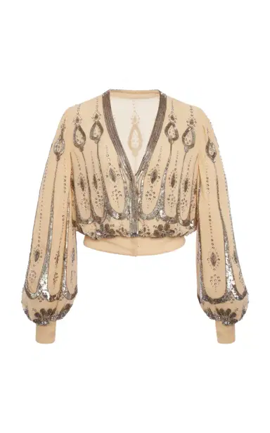 Valentino Garavani Embroidered Georgette Top | Thumbnail 1