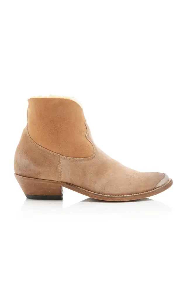 Young Shearling-Lined Suede Western Boots