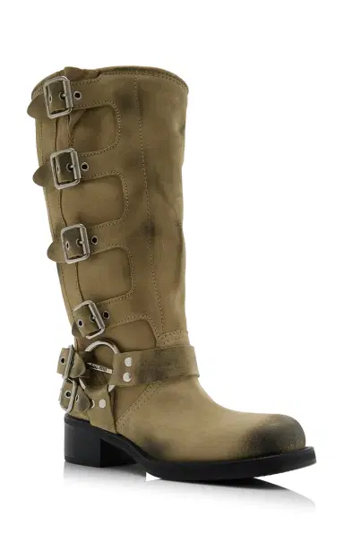 Miu Miu Buckled Leather Boots | Thumbnail 4 Miu Miu Buckled Leather Boots | Thumbnail 4
