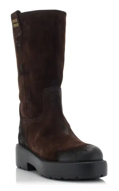 Miu Miu Suede Knee Boots | Thumbnail 5 Miu Miu Suede Knee Boots | Thumbnail 5