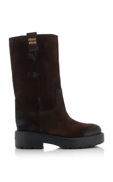 Miu Miu Suede Knee Boots | Thumbnail 1 Miu Miu Suede Knee Boots | Thumbnail 1