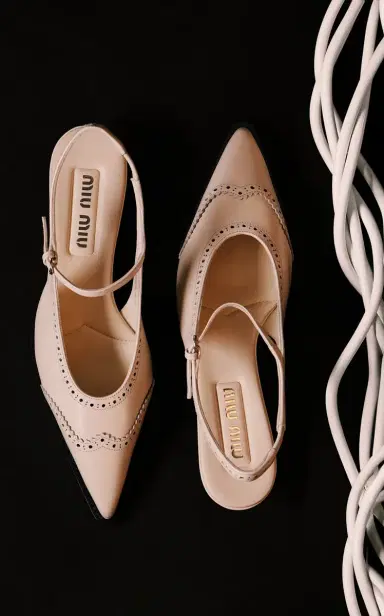 Miu Miu Brogue Leather Mary Jane Slingback Pumps | Thumbnail 2