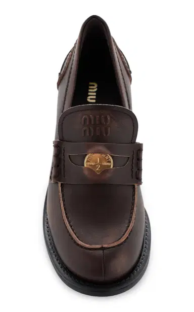 Miu Miu Leather Penny Loafers | Thumbnail 3 Miu Miu Leather Penny Loafers | Thumbnail 3