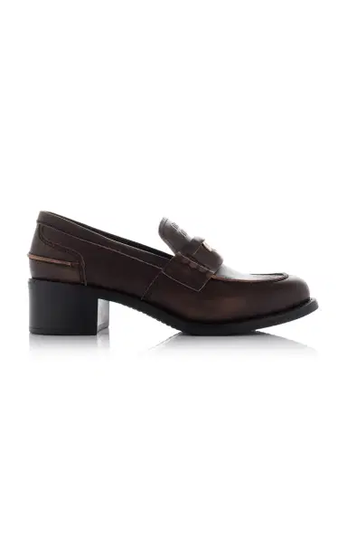 Miu Miu Leather Penny Loafers | Thumbnail 6 Miu Miu Leather Penny Loafers | Thumbnail 6