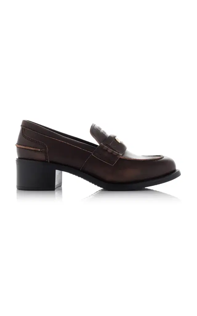 Miu Miu Leather Penny Loafers