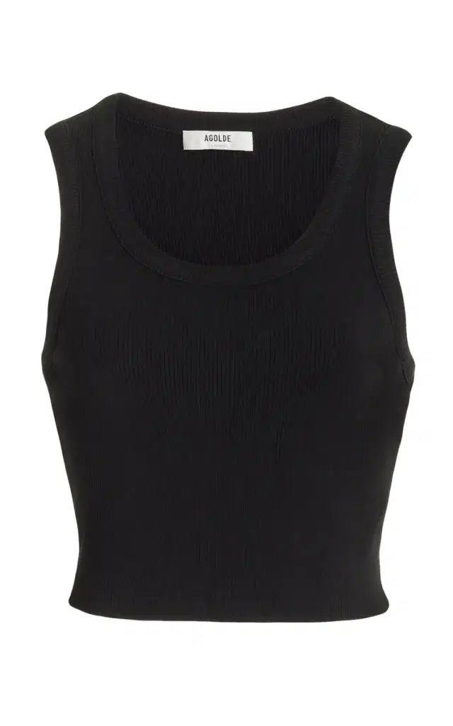 Agolde Poppy Cotton-Blend Cropped Tank Top