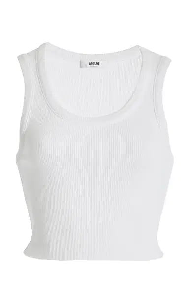 AGOLDE Poppy Cotton-Blend Cropped Tank Top | Thumbnail 1
