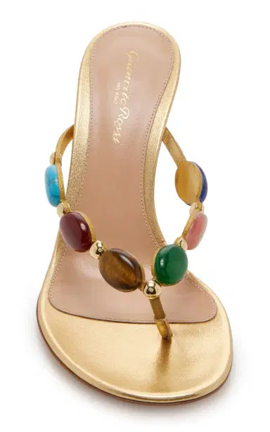 Gianvito Rossi Shanti Stone-Embellished Leather Sandals | Thumbnail 3 Gianvito Rossi Shanti Stone-Embellished Leather Sandals | Thumbnail 3