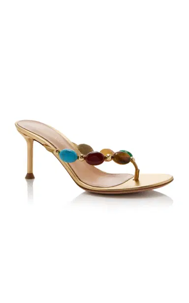 Gianvito Rossi Shanti Stone-Embellished Leather Sandals | Thumbnail 4 Gianvito Rossi Shanti Stone-Embellished Leather Sandals | Thumbnail 4