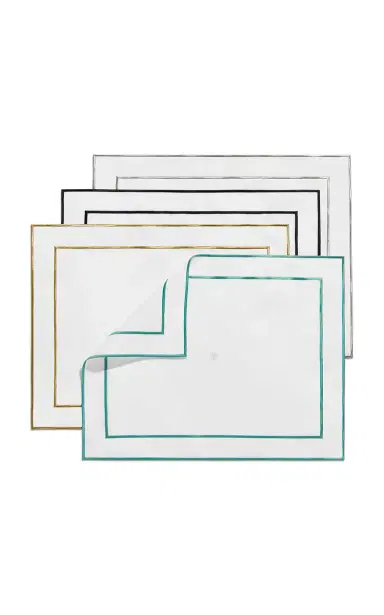 Tiffany & Co. Set-of-Four Small Embroidered Linen Placemats - Gold | Thumbnail 3 Tiffany & Co. Set-of-Four Small Embroidered Linen Placemats - Gold | Thumbnail 3