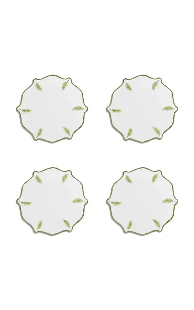 Tiffany & Co. Set-of-Four Wisteria Embroidered Linen Coasters - Multi