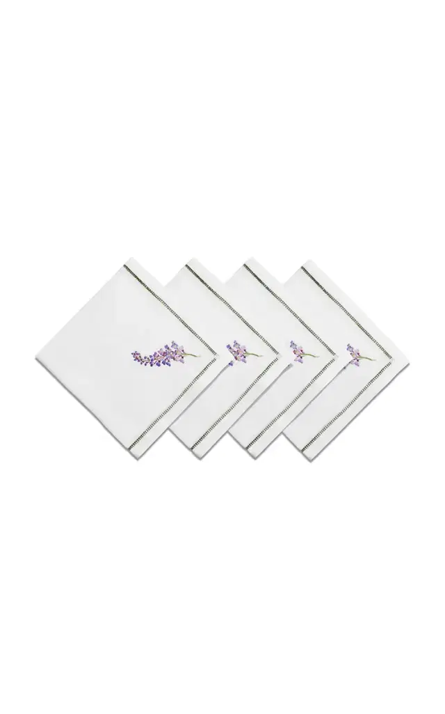 Tiffany & Co. Set-of-Four Wisteria Embroidered-Linen Napkins - Multi