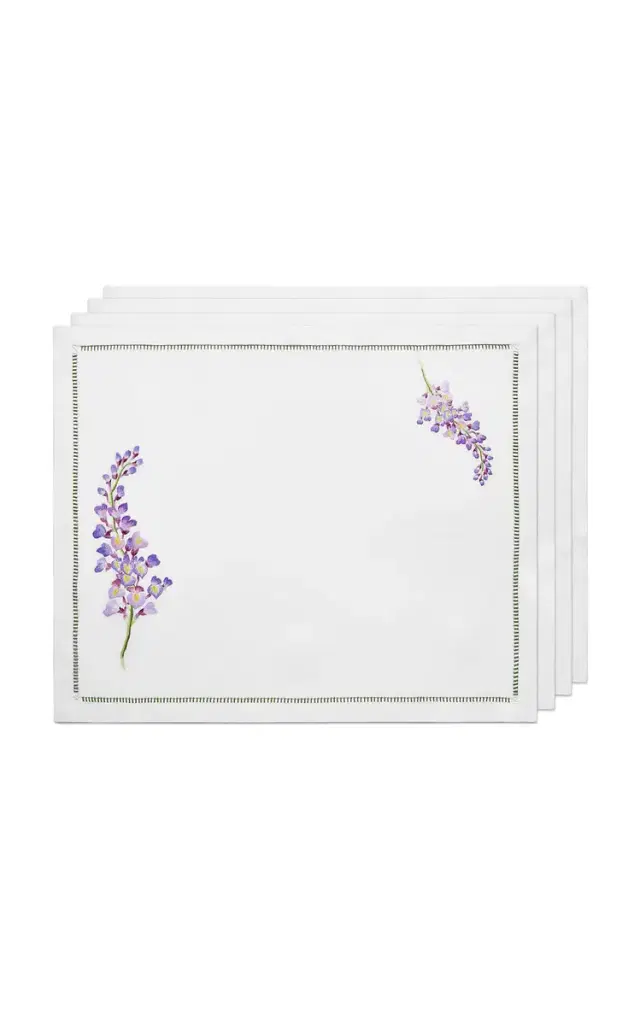 Tiffany & Co. Set-of-Four Wisteria Embroidered-Linen Placemats - Multi