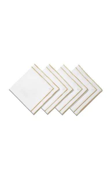Tiffany & Co. Set-of-Four Embroidered Linen Placemats - Gold | Thumbnail 1 Tiffany & Co. Set-of-Four Embroidered Linen Placemats - Gold | Thumbnail 1