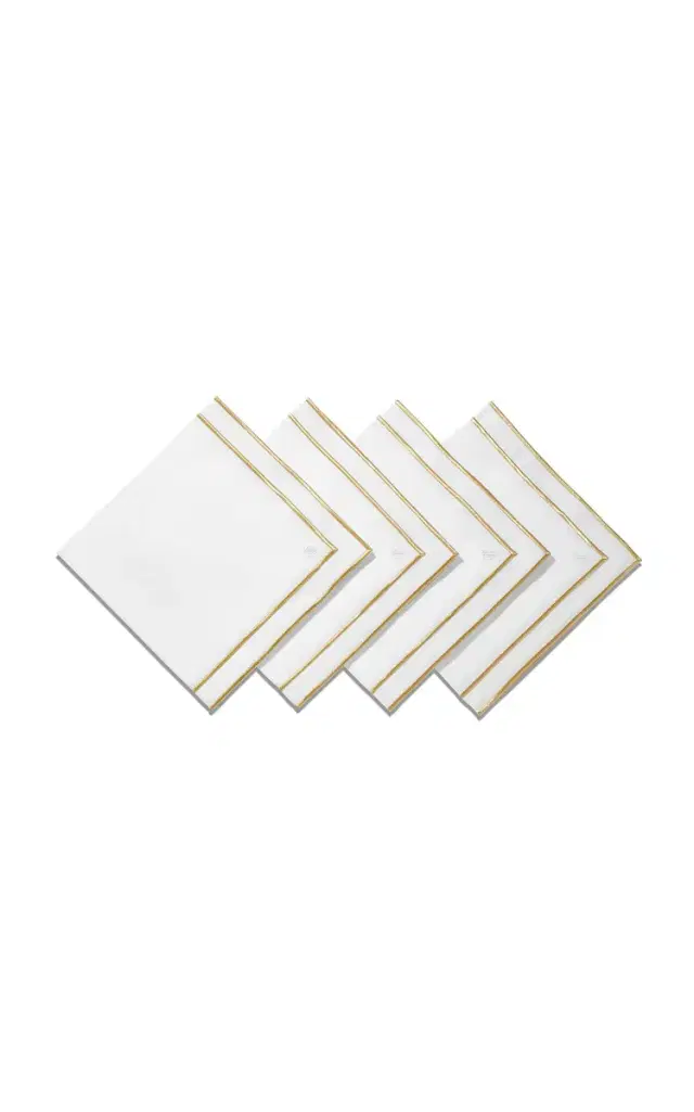 Tiffany & Co. Set-of-Four Embroidered Linen Placemats - Gold