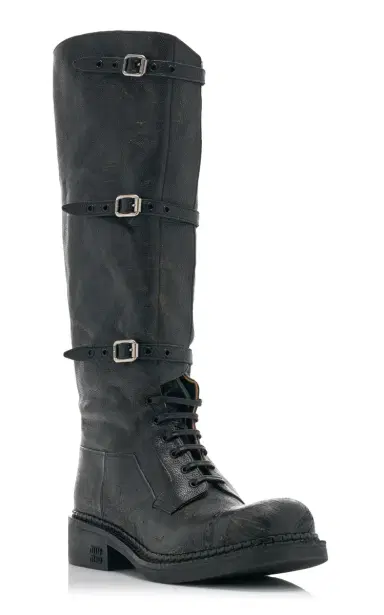 Miu Miu Lifestyle Leather Knee Boots | Thumbnail 6 Miu Miu Lifestyle Leather Knee Boots | Thumbnail 6