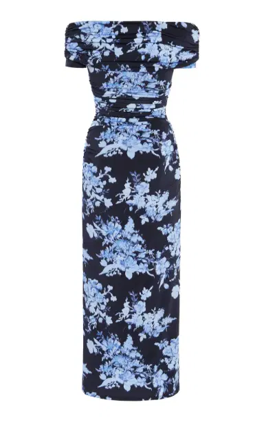 Carolina Herrera Ruched Jersey Off-The-Shoulder Midi Dress | Thumbnail 3