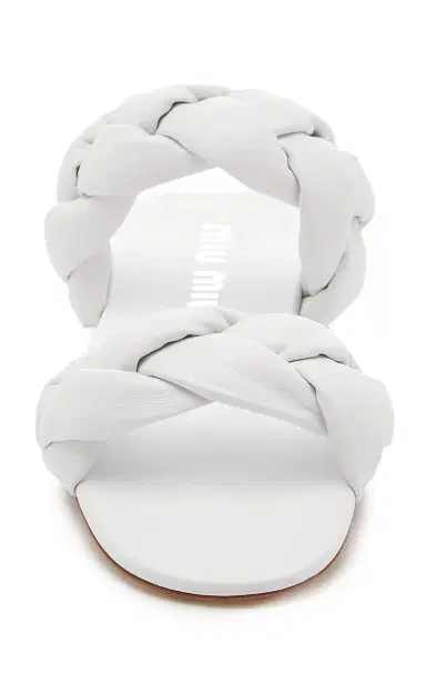 Miu Miu Puffy Braided Leather Slide Sandals | Thumbnail 3 Miu Miu Puffy Braided Leather Slide Sandals | Thumbnail 3