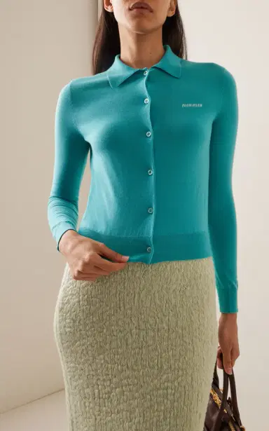 Miu Miu Cashmere-Silk Cardigan | Thumbnail 2 Miu Miu Cashmere-Silk Cardigan | Thumbnail 2
