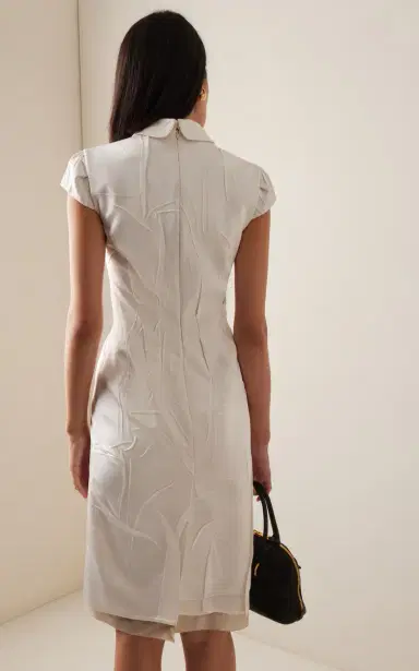 Miu Miu Crushed Silk Satin Midi Dress | Thumbnail 5